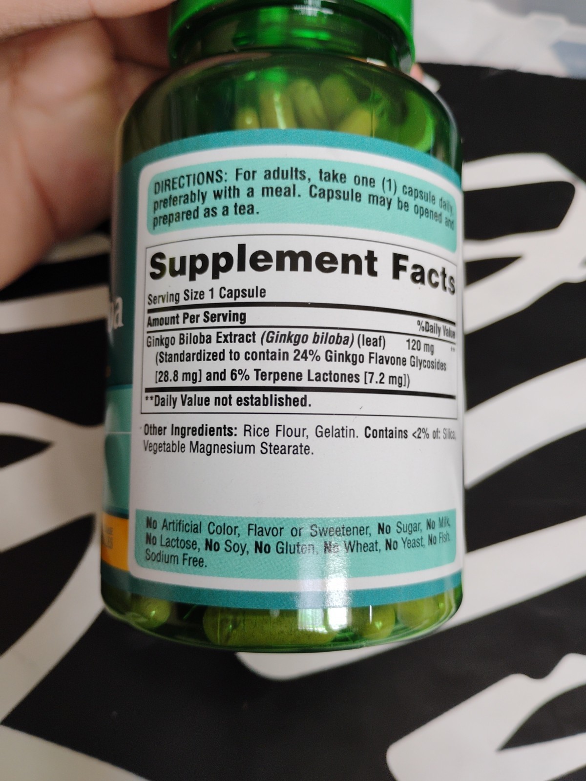 Puritans Pride Ginkgo Biloba 200 Caps #4543 Standardized Extract Capsule 120 Mg