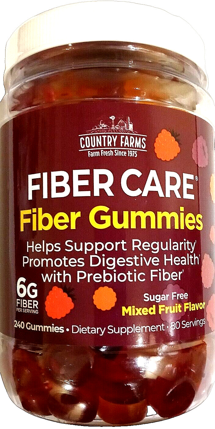 Country Farms Fiber Care 240 Prebiotic Fiber Gummies Mixed Fruit EXP 08/2025