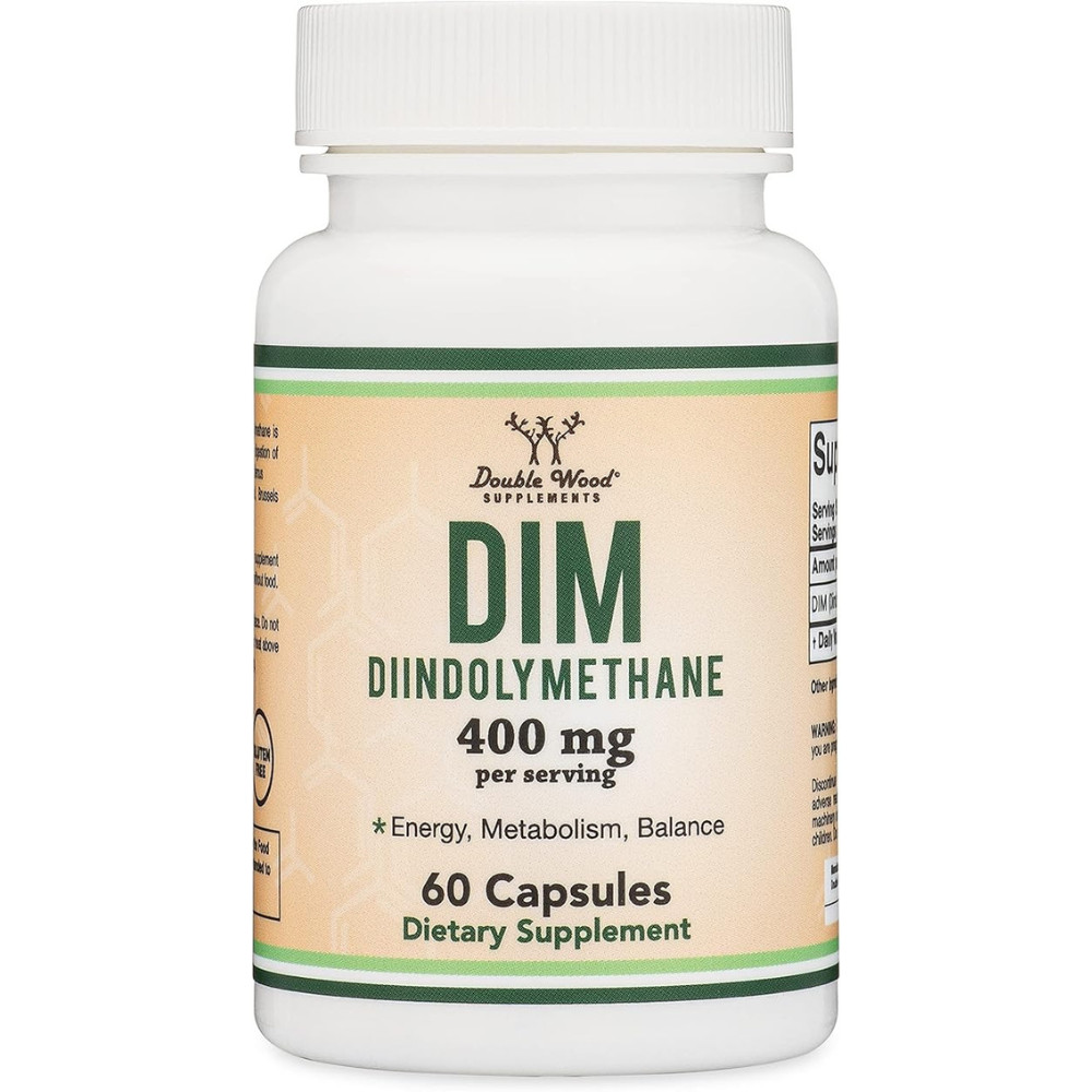 DIM Supplement for Women and Men, 400Mg per Capsule, 60 Capsules, by Double Wood