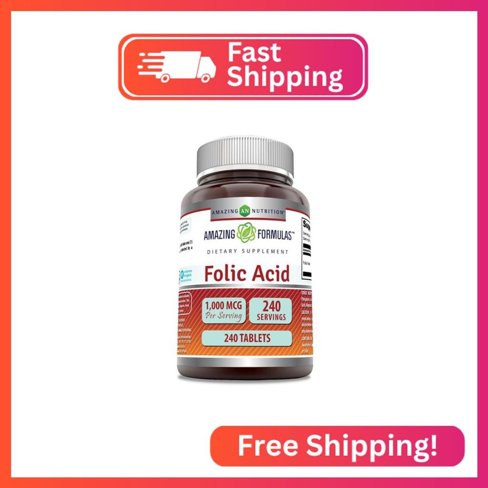 Amazing Formulas Folic Acid 1000 Mcg (1 Mg) | 240 Tablets Supplement | Vitamin B