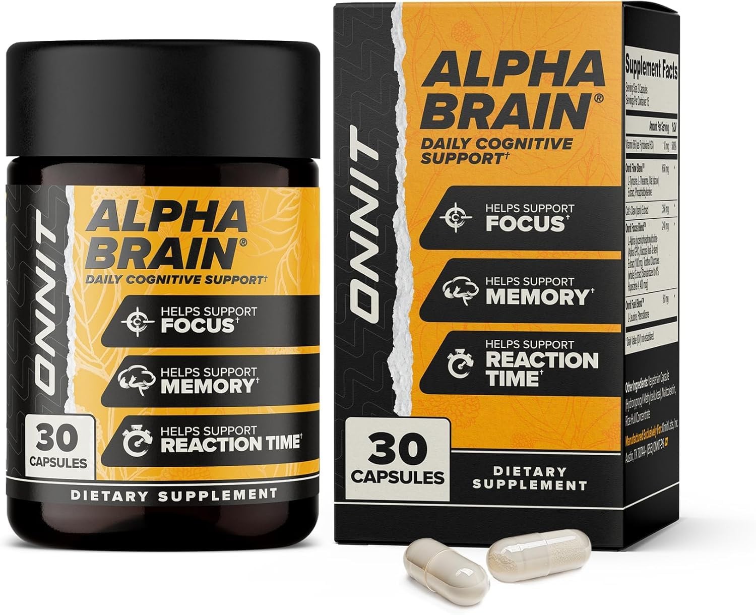 ONNIT Alpha Brain® Nootropic Brain Supplement for Men and Women, IGEN™ Non-GMO
