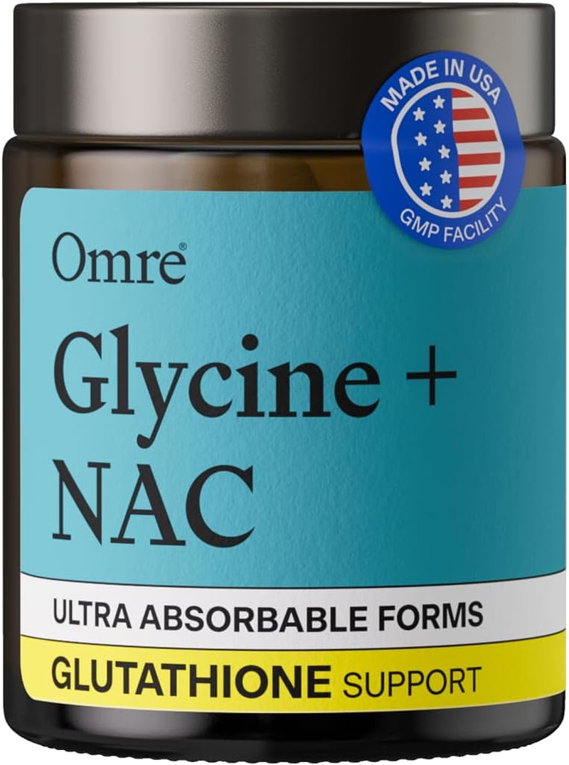 OMRE Glycine 1000mg + NAC Supplement 500mg- Amino Acid Formula for Antioxidant,