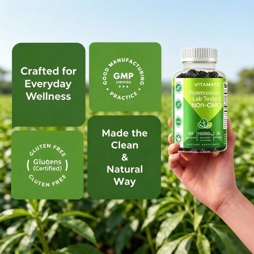Vitamatic Moringa Gummies 10,000mg – Sugar Free, Natural Energy & Detox, 60ct