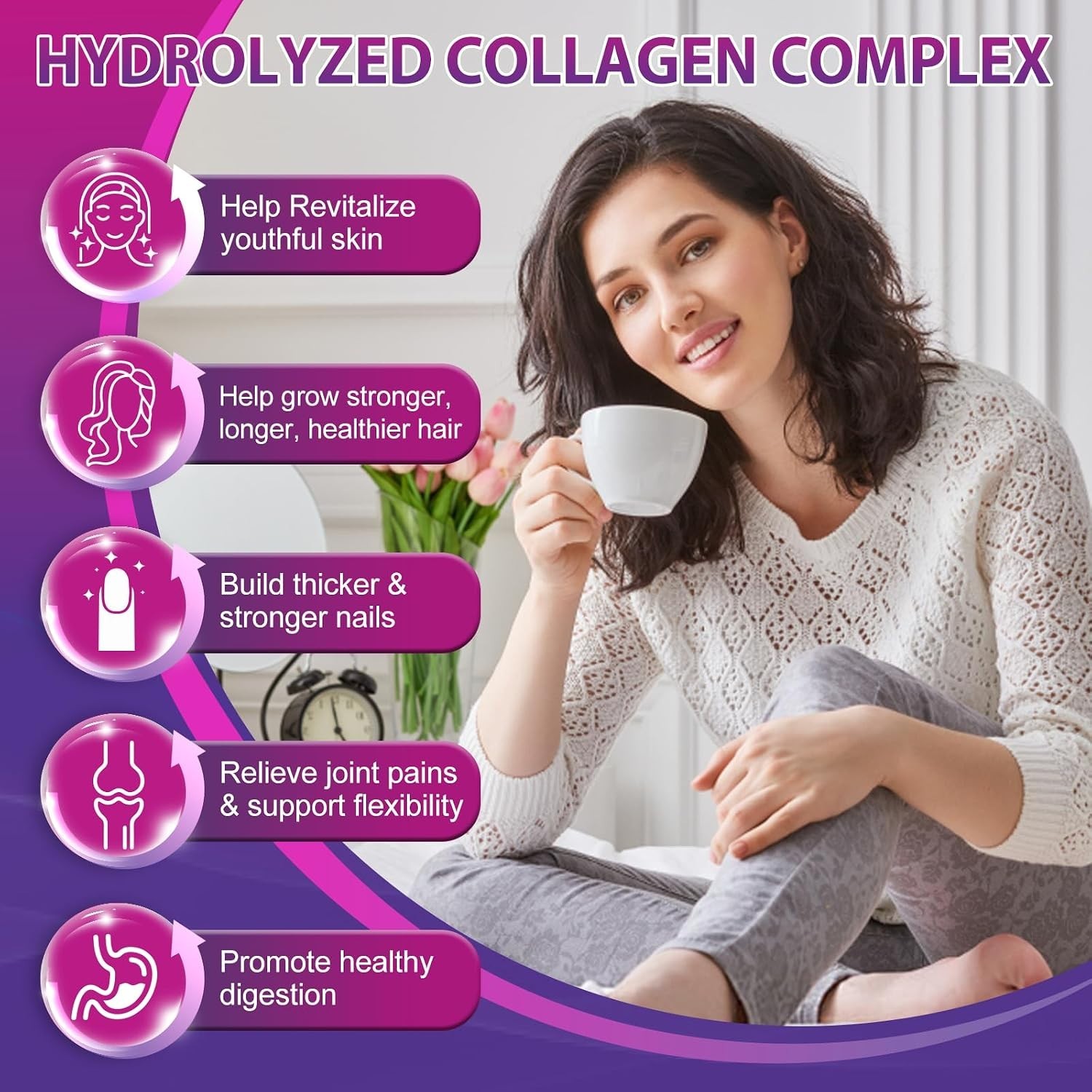 Multi Collagen Peptides Softgel – Type I, II, III, V, X 60 Count (Pack of 2)