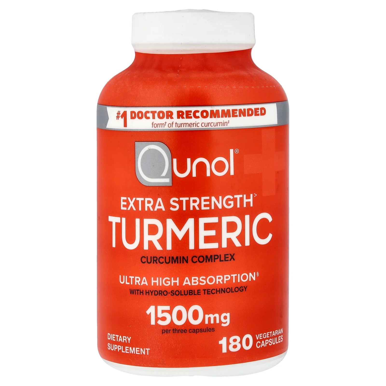2 X Qunol, Turmeric, 180 Vegetarian Capsules (500 mg per Capsule)