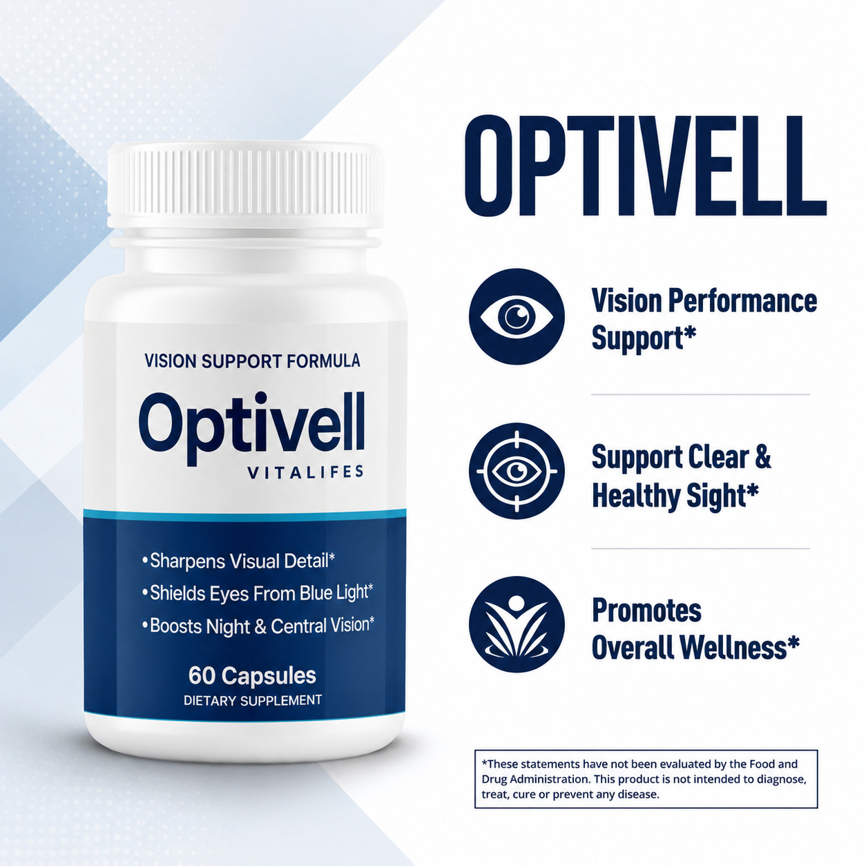 (2 Pack) Optivell Vision Support Formula, Opti Vell Eye Health (120 Capsules)