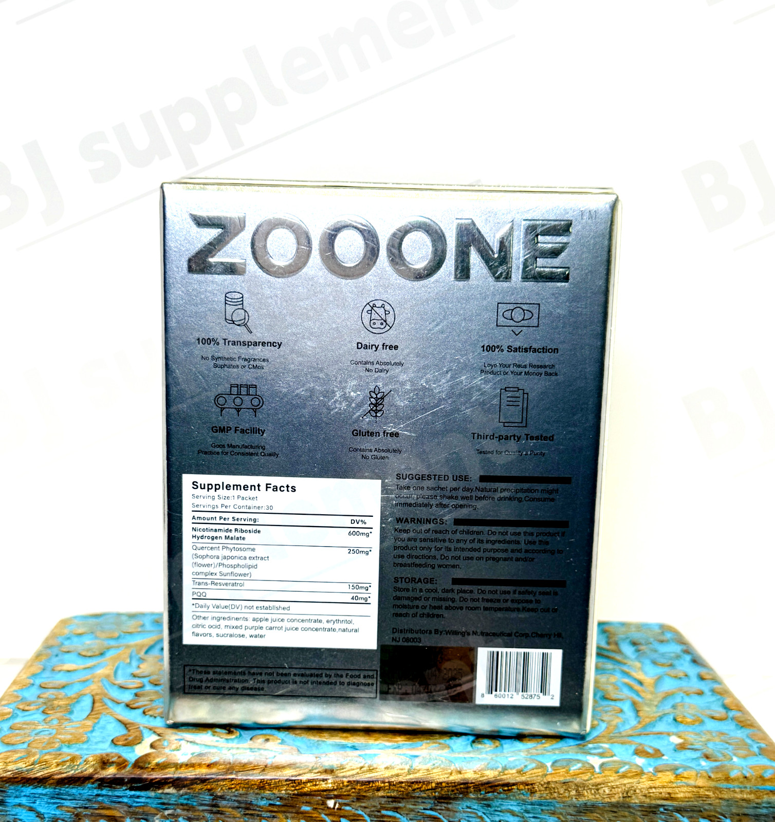 ZOOONE NR1000 -NAD+ Berry Flavor Drink Mix For Skin Aging Support Energy, Focus