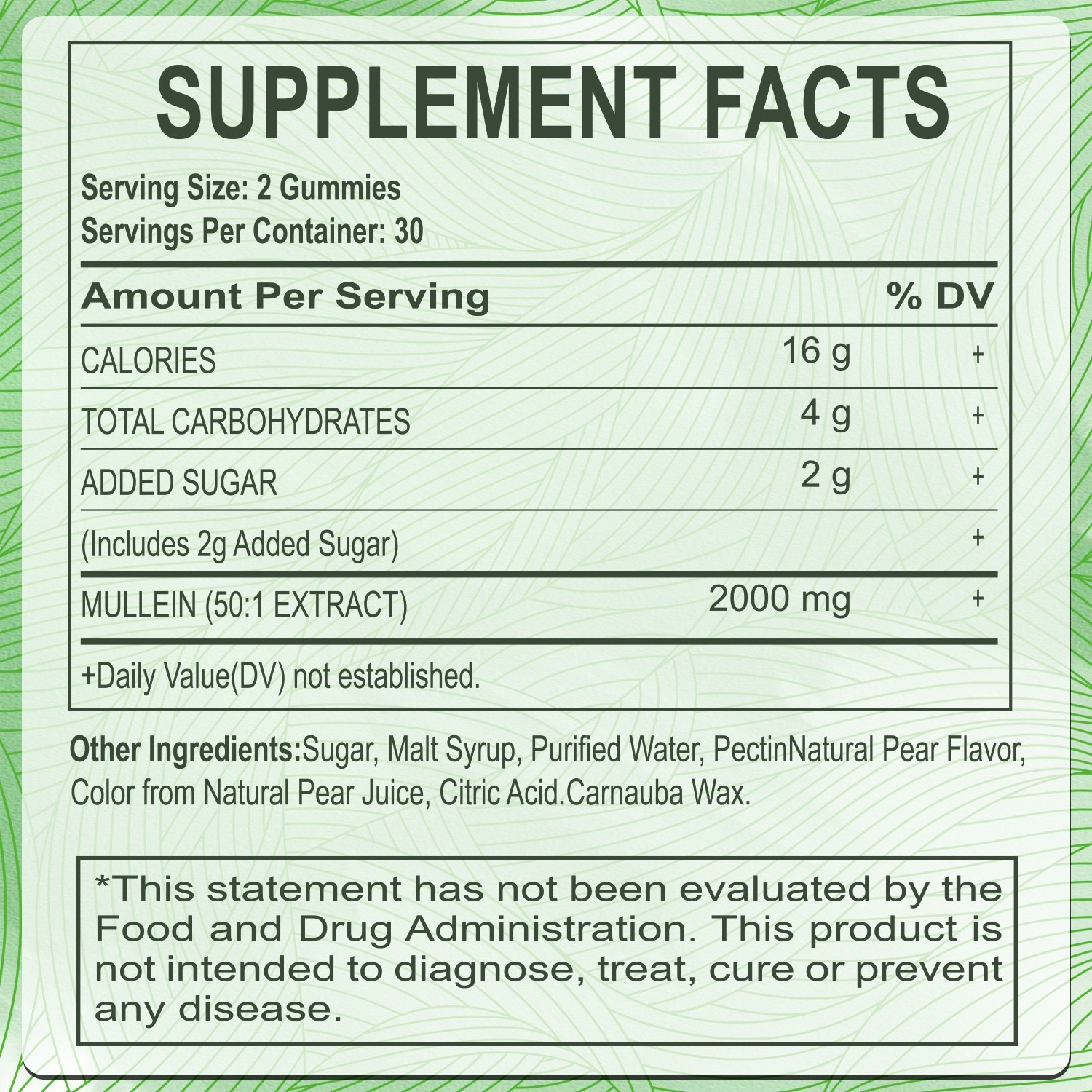 Mullein Leaf Extract Gummies for Lung Cleanse, Extra Strength 10000 MG USA