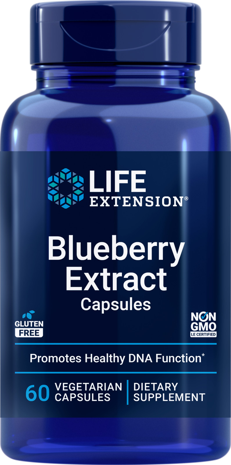 4 PACK Life Extension Blueberry Extract for Healthy DNA Function 60 Veg Capsules