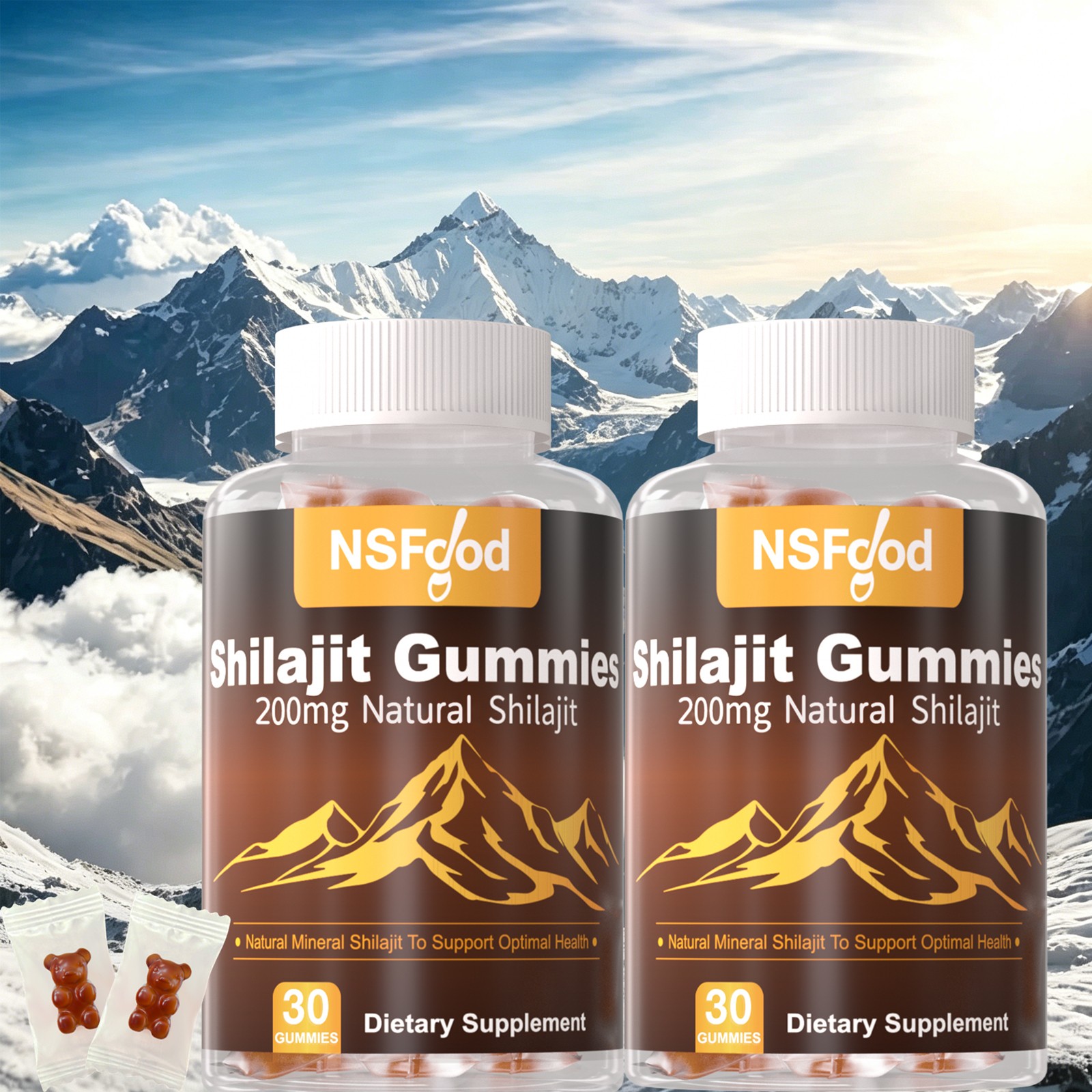 Pure Himalayan Shilajit Gummies No Added Sugar / 60 gummies High Potency 2 pack