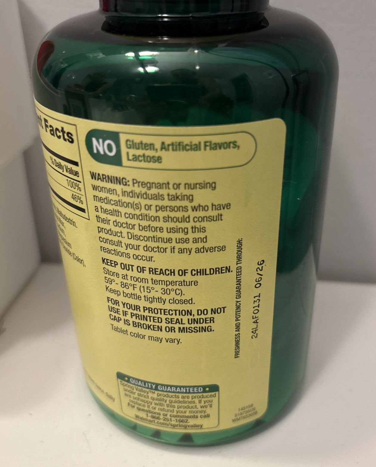 SpringValley Calcium Plus VitaminD 250Tablets Dietary Supplement 600Mg Exp 03/26