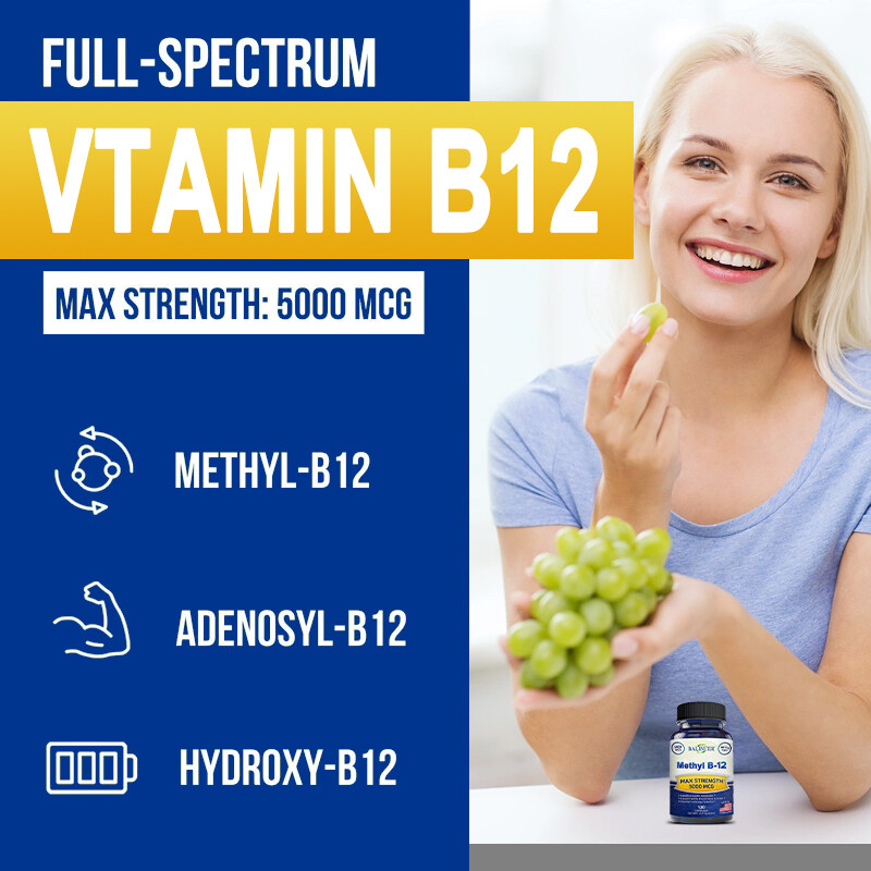 Methyl B-12, supports healthy metabolism, brain and nerve function, energy