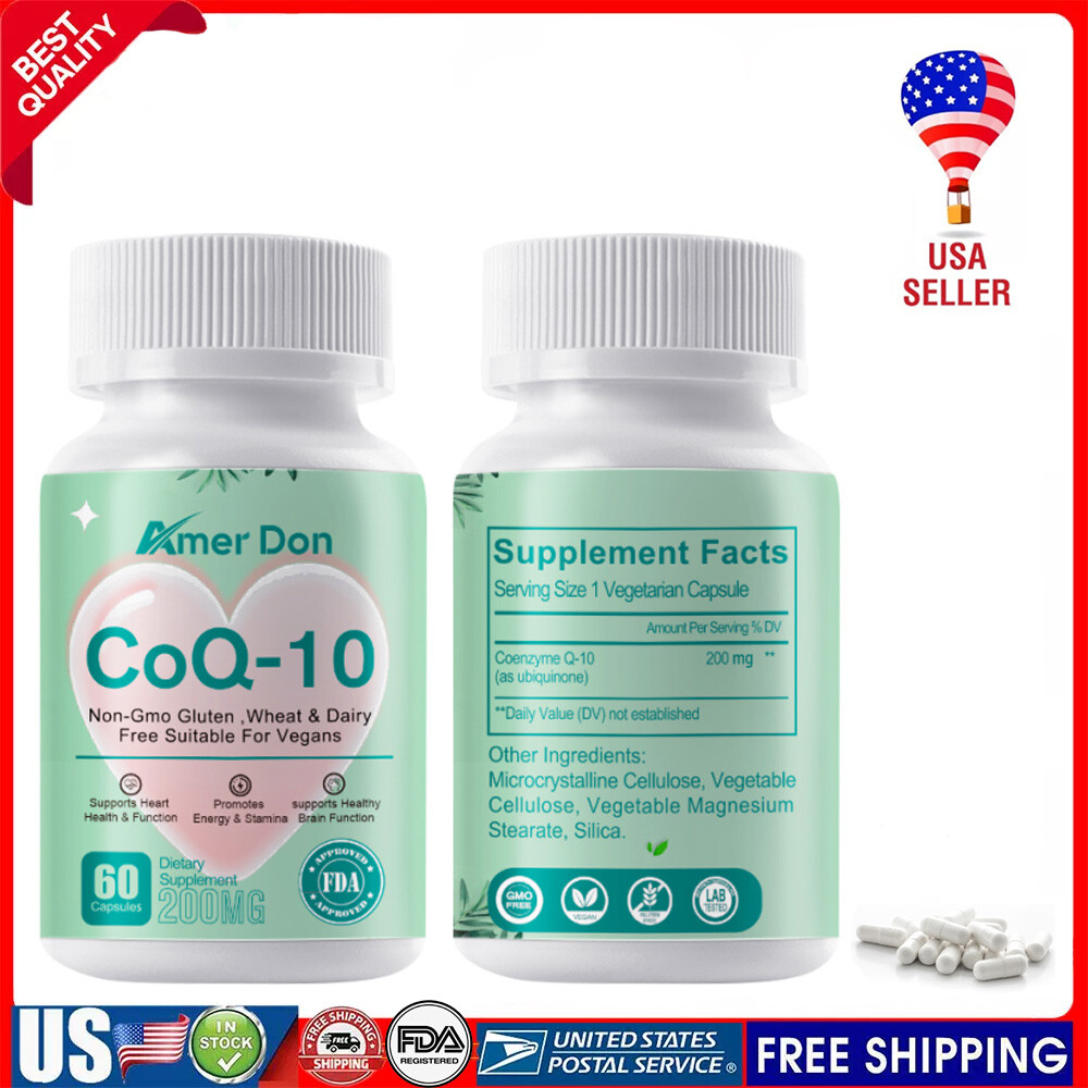 COQ 10 Coenzyme Q-10 200mg Heart Health Support, Pormotes Energy & Stamina