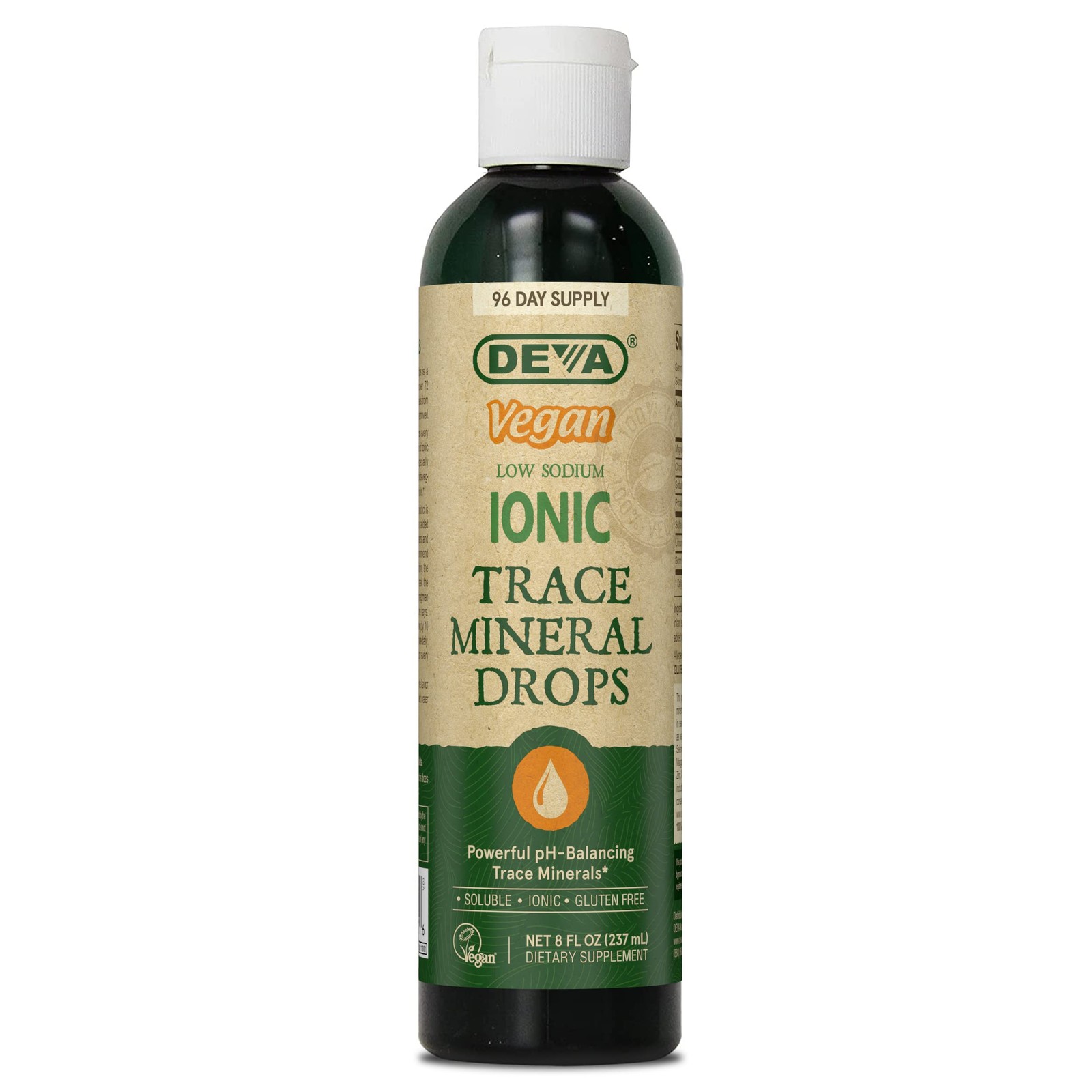 DEVA Vegan Ionic Trace Mineral Drops, Low Sodium, pH Balancing, 96-Day Suppl…