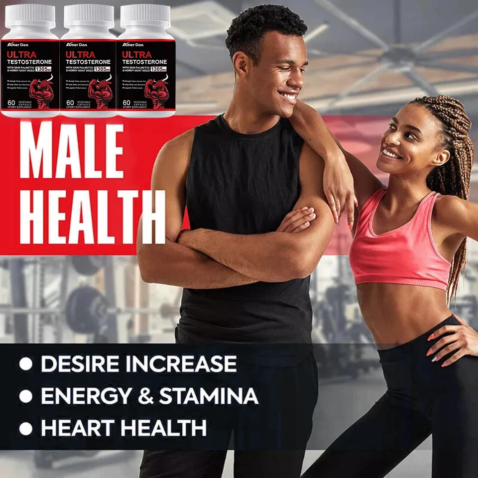 Testosterone Booster Men’s Health Support Capsules 60 Caps Supplement Free Ship