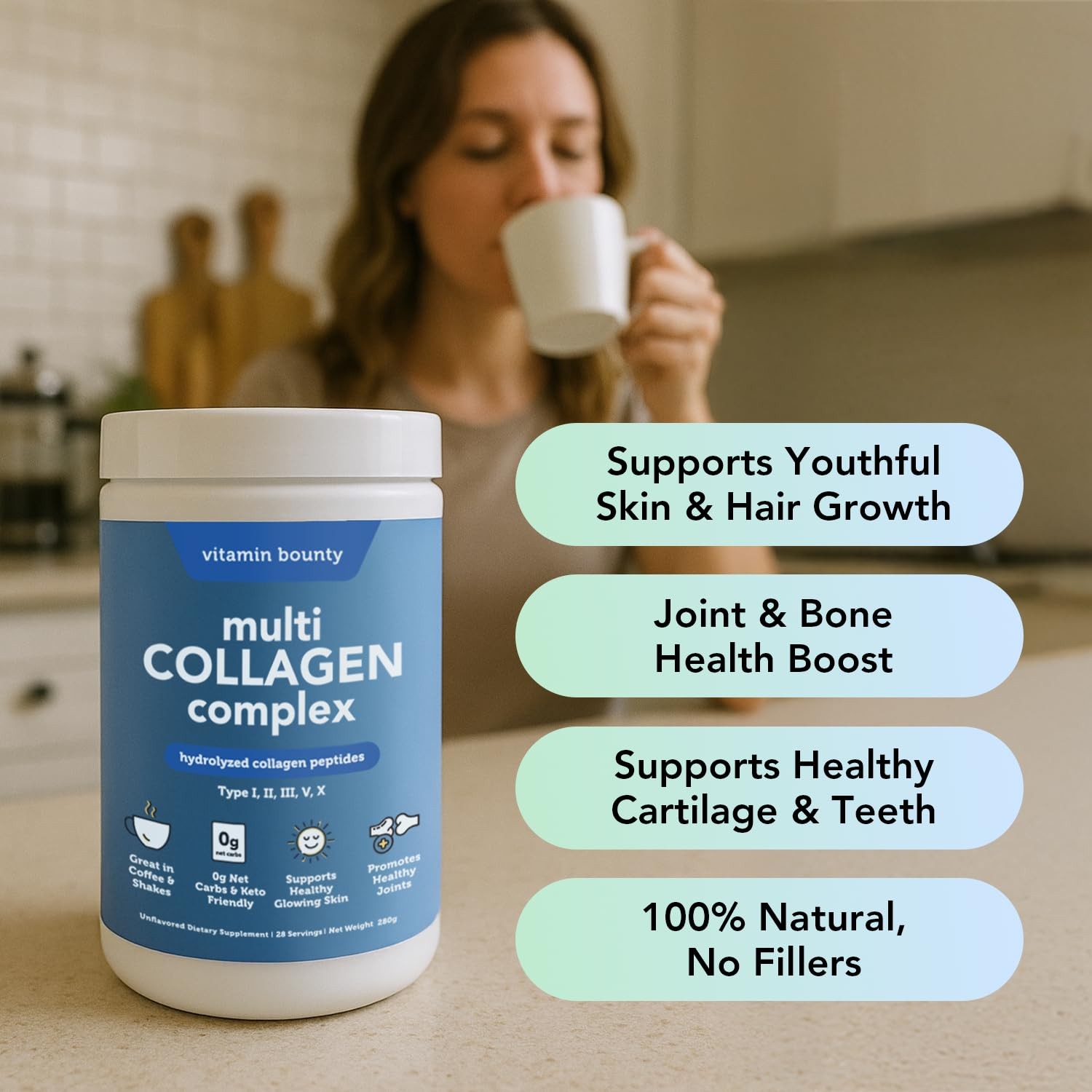 Vitamin Bounty Multi Collagen Complex – Hydrolyzed 8.25 Ounce (Pack of 1)