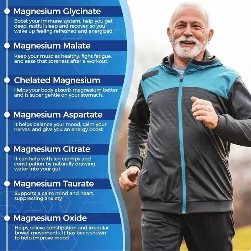 Viyouth Magnesium 7 Complex Capsules 60 Count Sleep Support Bone Health.**