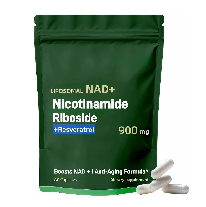 Liposomal NAD+ Nicotinamide Riboside + Resveratrol – 900mg Capsules 80ct, 1 Pack