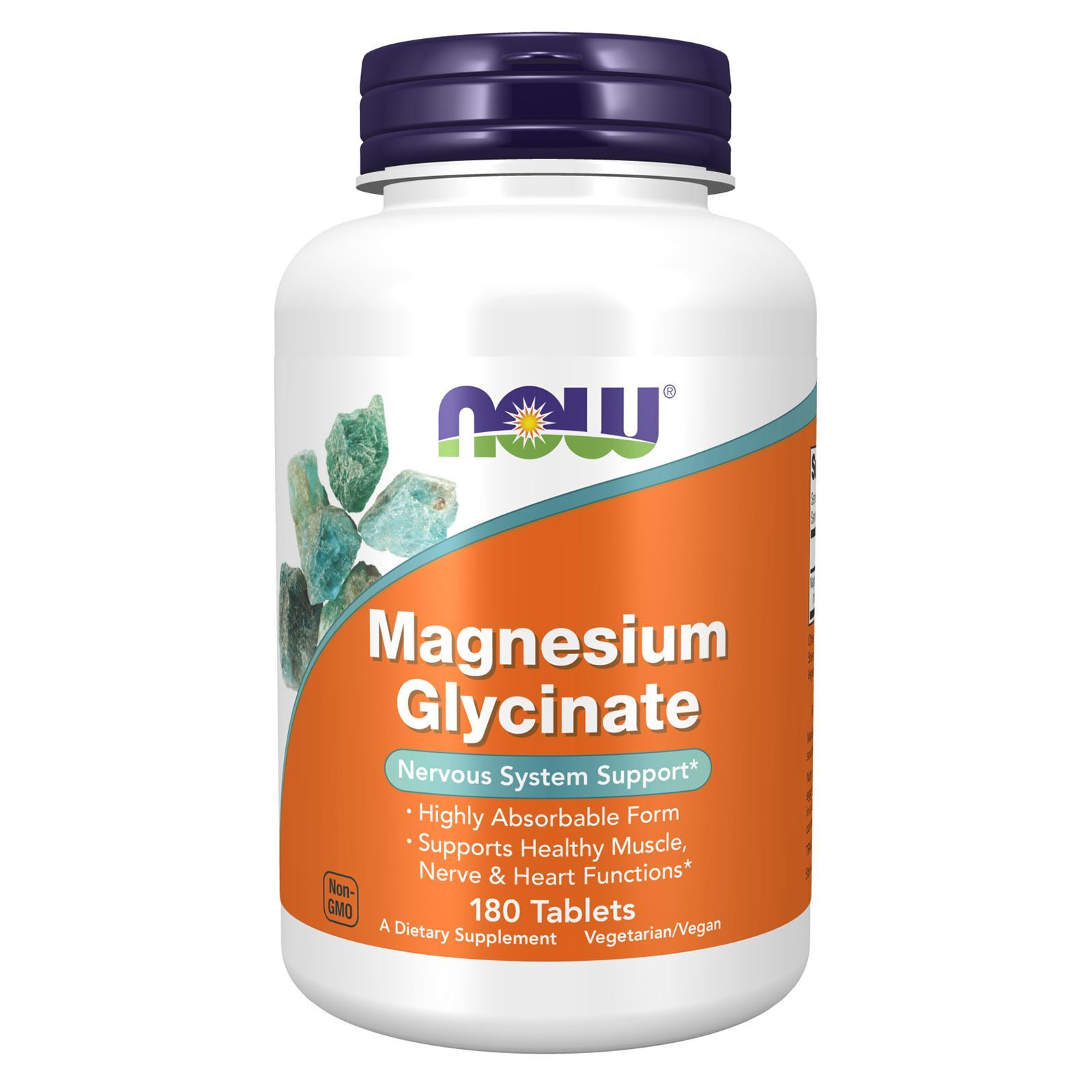 NOW FOODS Magnesium Glycinate – 180 Tablets