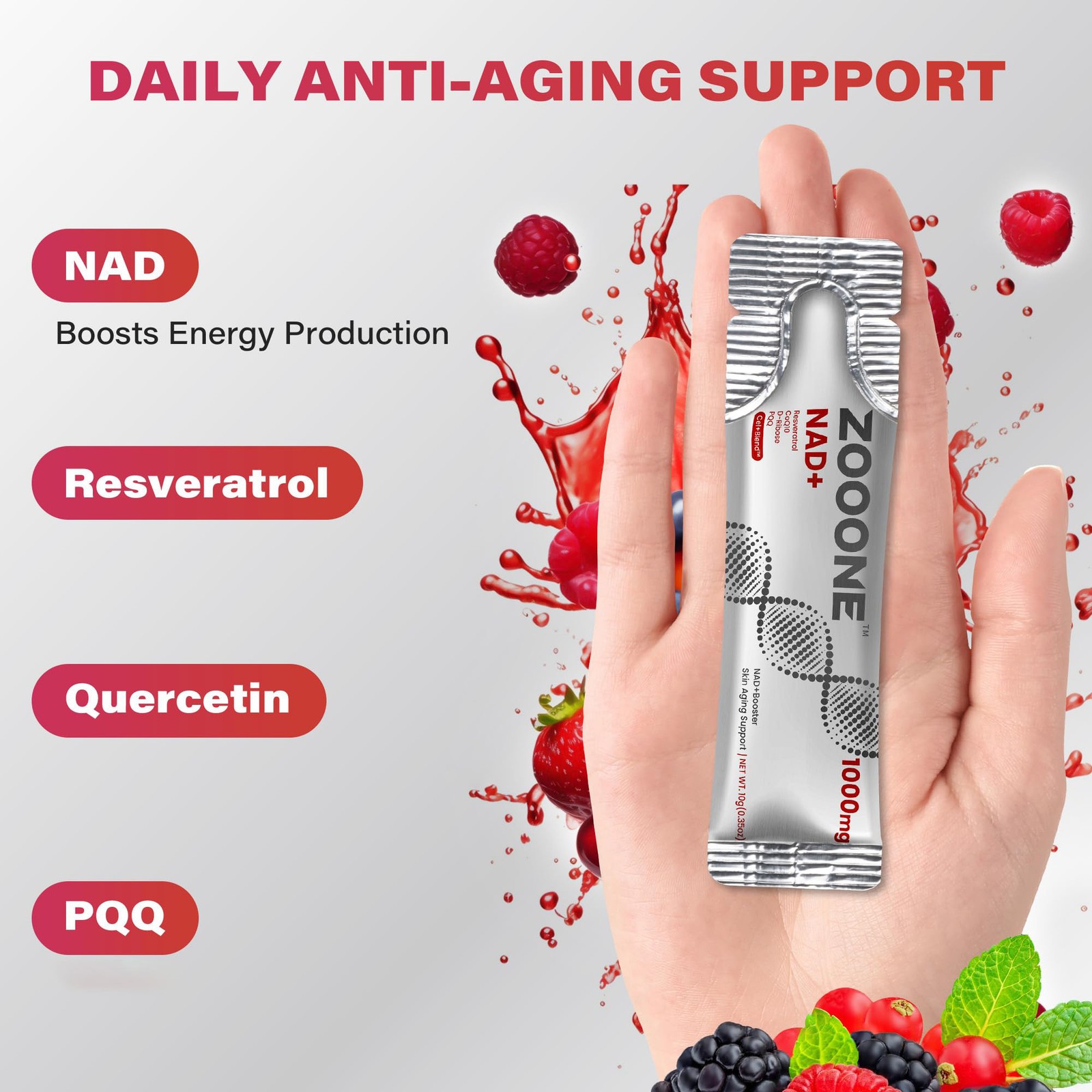 ZOOONE NR1000 – Berry Flavor Drink Mix Supports Cellular Energy – Discount