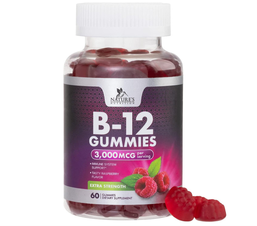 Extra Strength Vitamin B12 Gummies 3000mcg Energy Metabolism Berry 60 Gummies