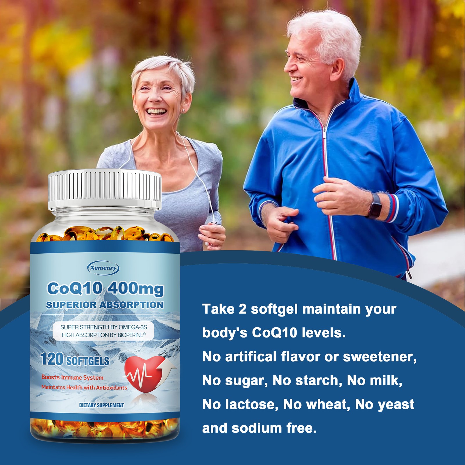 CoQ10 400mg – Heart & Cardiovascular Health, Antioxidant, Energy Production
