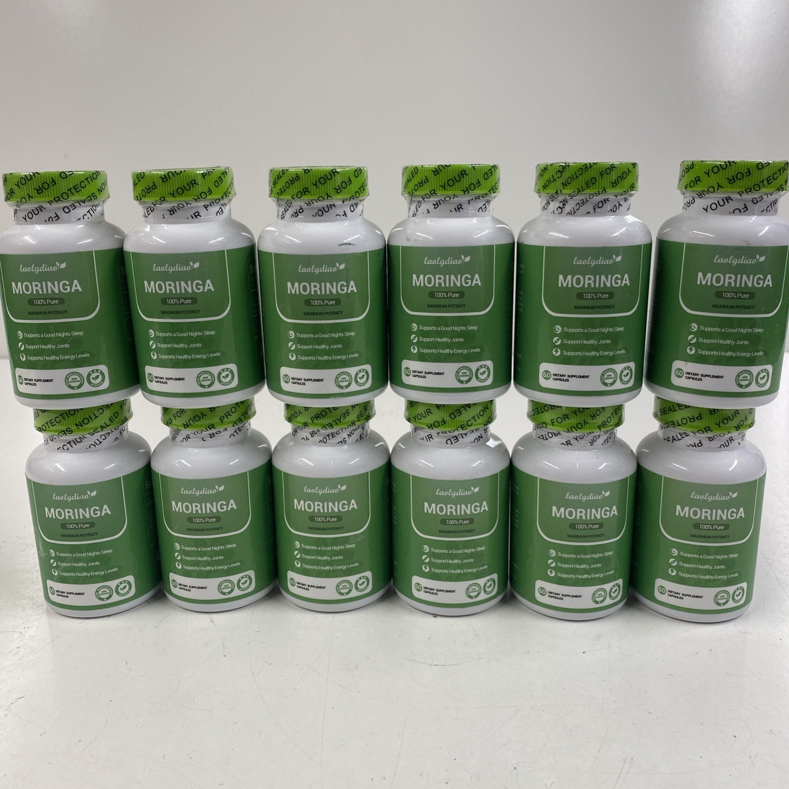 LOT x12 MORINGA 60 Capsules for Immune Support & Gut Health * EXP 2/27 *
