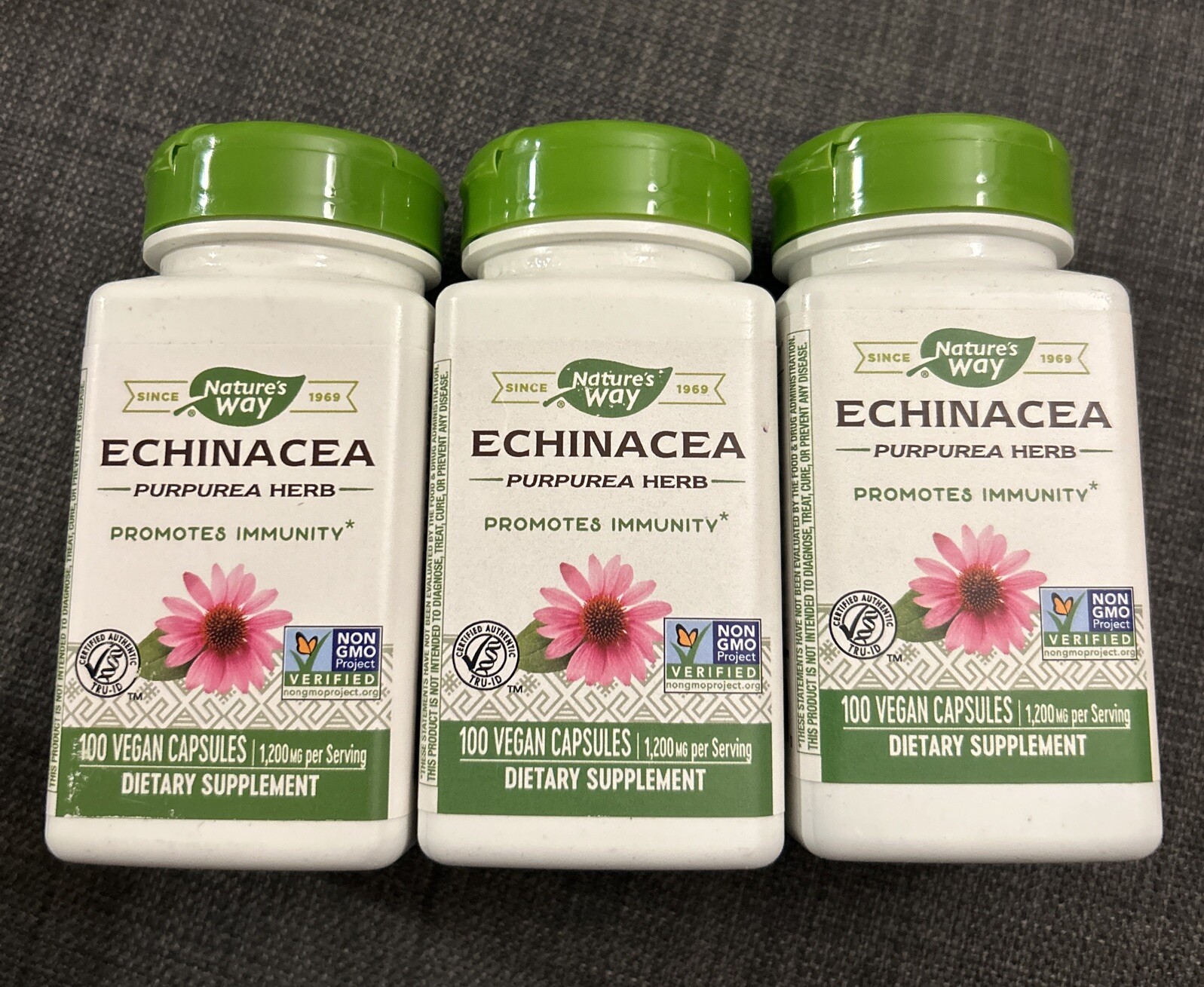 X3 Nature’s Way Echinacea 100 Vegan Capsules Each Exp 04/2025