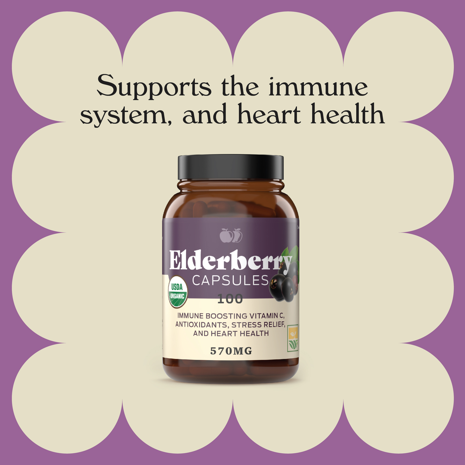 Organic Elderberry Capsules – Organic Pure Elderberry Sambucus Immune Boost