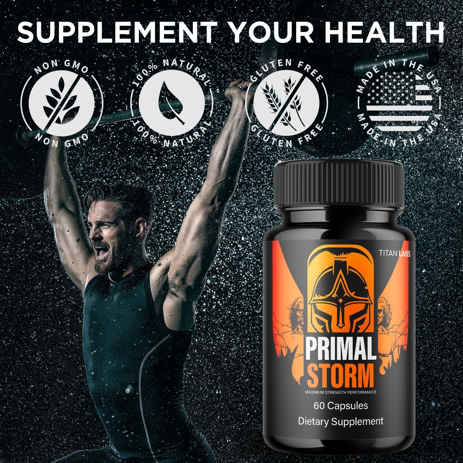 (5 Pack) Primal Storm Advanced Male Support Supplement PrimalStorm 300 Capsules