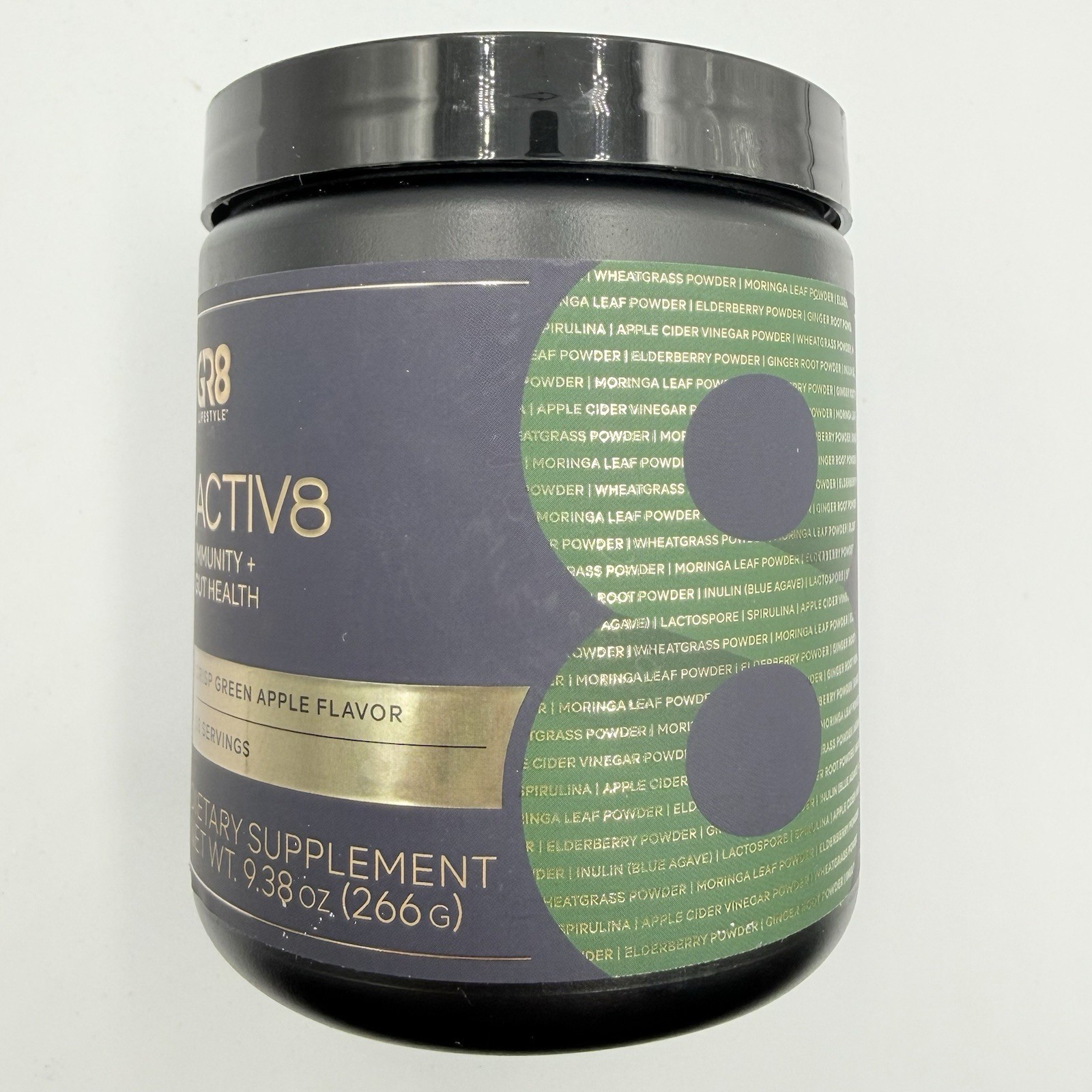 GR8 Lifestyle Activ8 Immunity Gut Health Crisp Green Apple 28 Servings EXP 2027