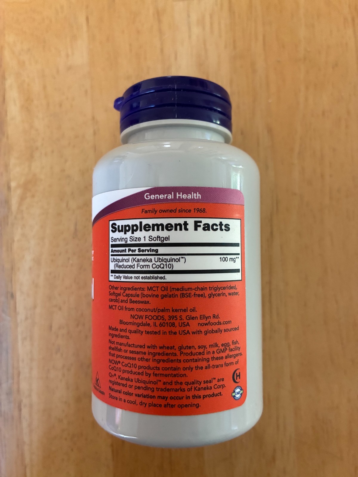 NOW FOODS Ubiquinol 100 mg (Active Form of CoQ10) 120 Softgels Exp 12/2027