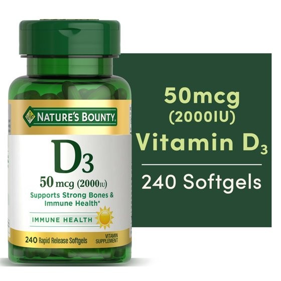 Nature’s Bounty Vitamin D3 2000IU Immune Support Softgels 240 Count
