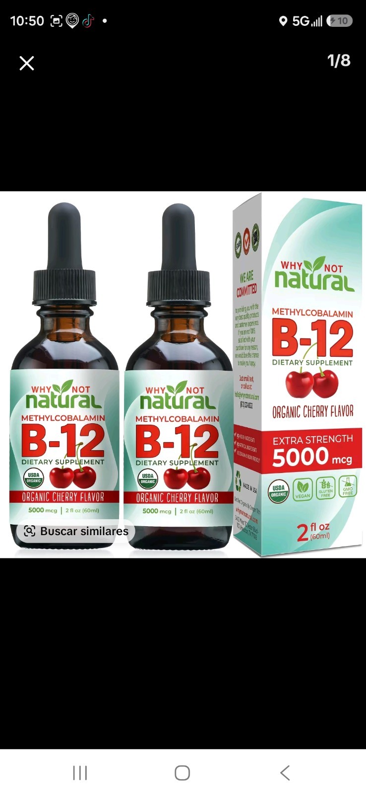 2-Pack Organic Liquid B12 Methylcobalamin Drops
