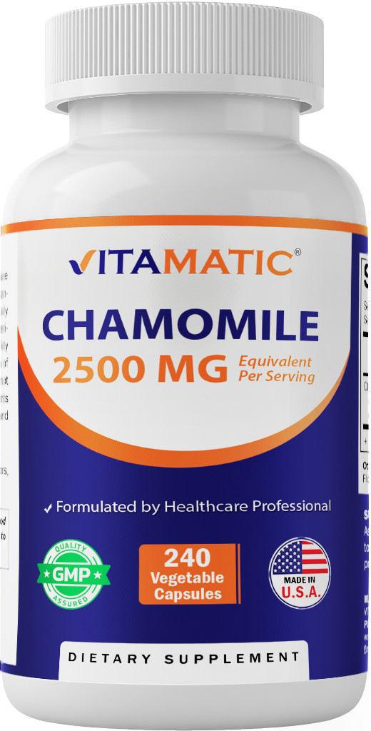 Vitamatic Chamomile 250 mg 10:1 Extract – 240 Veg Capsules