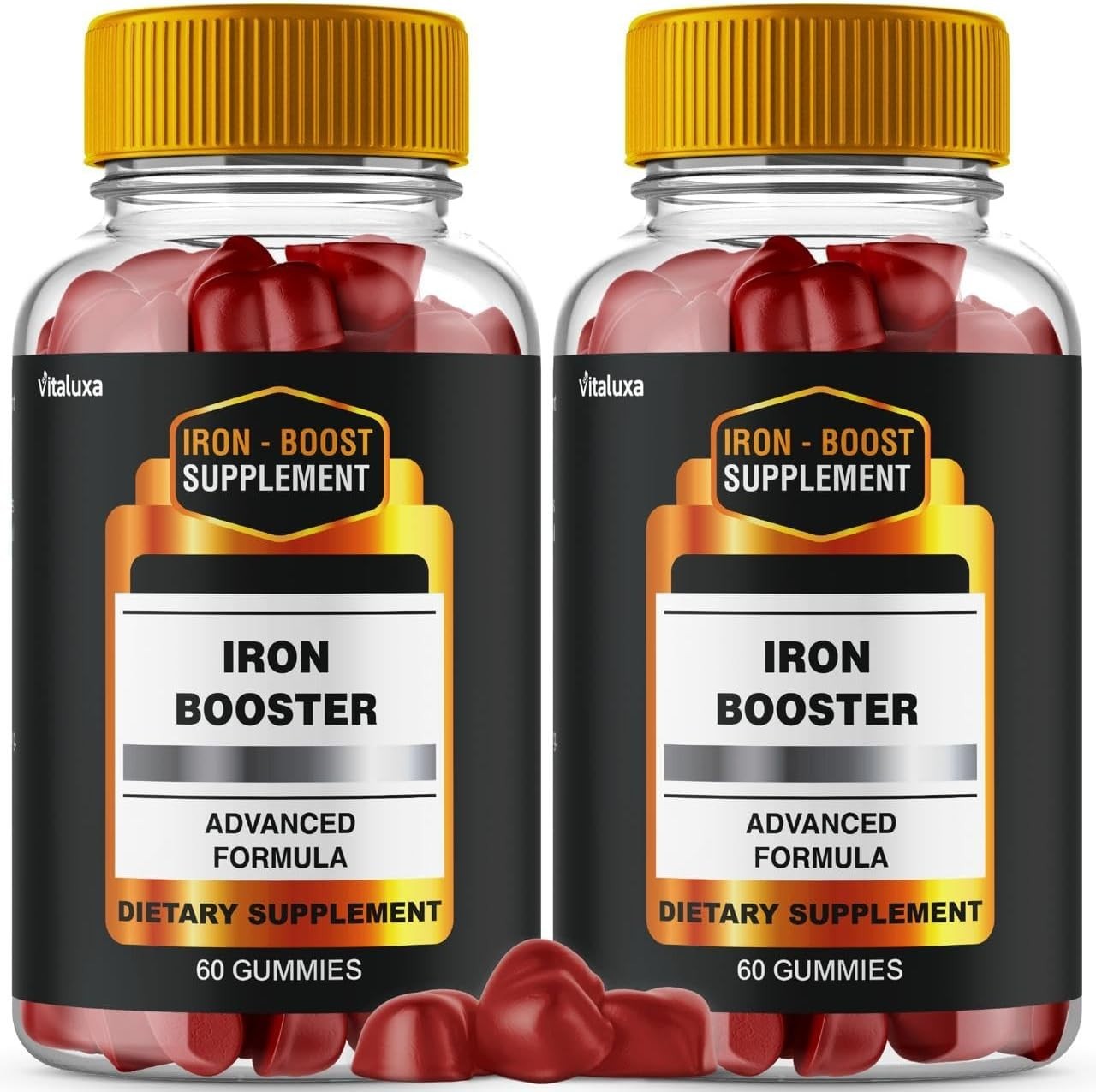 (2 Pack) Iron Booster Gummies for Iron Male Confidence Supplement (120 Gummies)