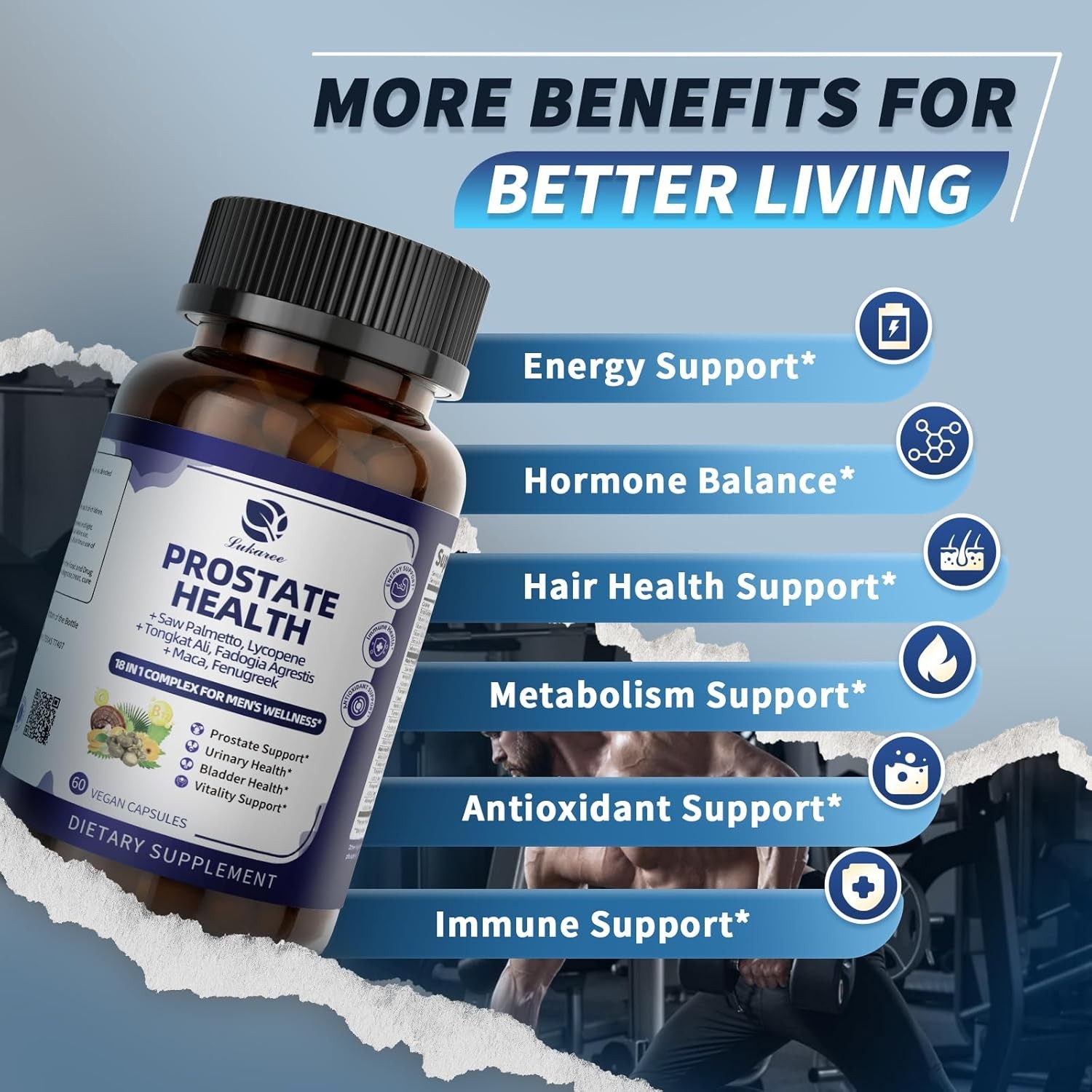 Prostate Supplement – For Men Energy & Stamina -Urinary Tract Health Support