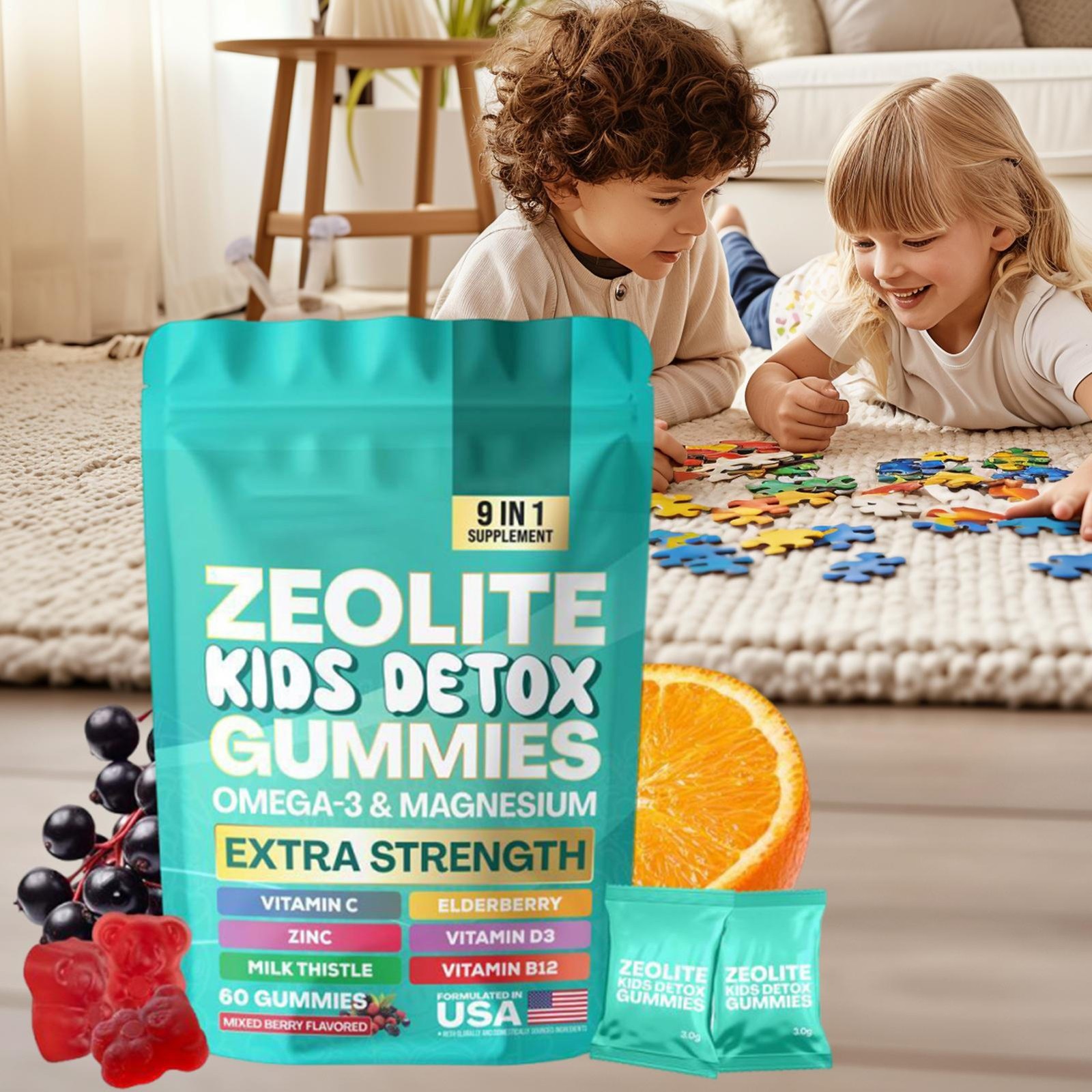 Zelot Detox Chewable Soft Candy – Mixed Berry Flavor -Multi-functional-60 Pieces