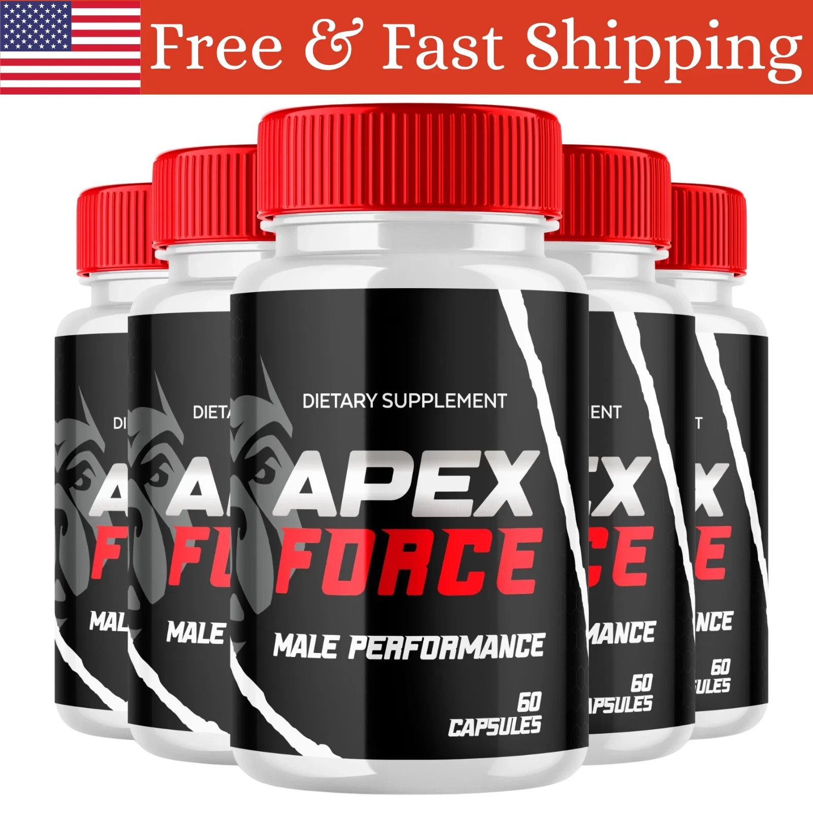 Apex Force Pills for Men Max Strength Apex Force Formula Supplement 300 Capsules