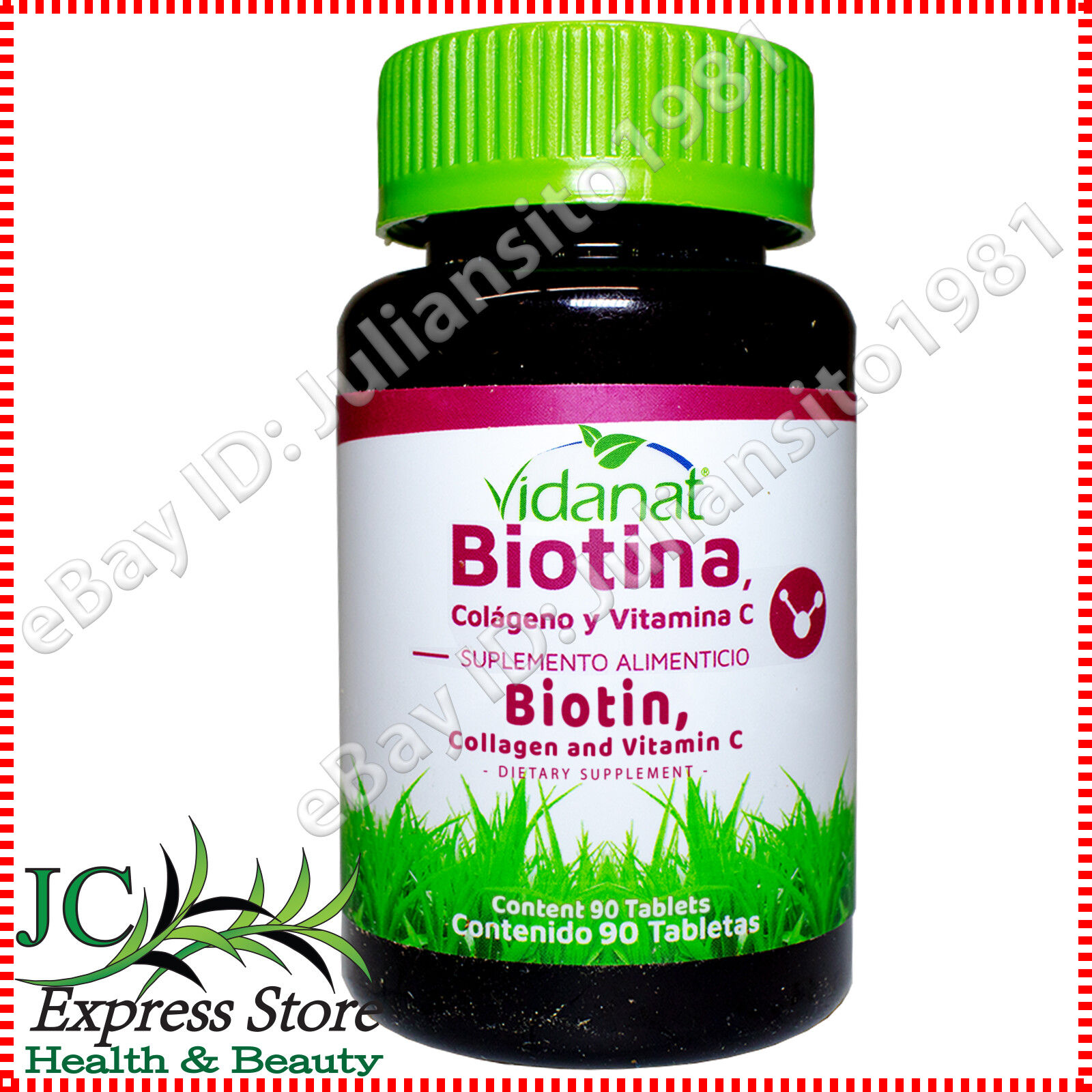 BIOTINA COLAGENO VITAMINA C VIDANAT 90 TABLETS BIOTIN COLLAGEN VITAMIN C BIOTINA