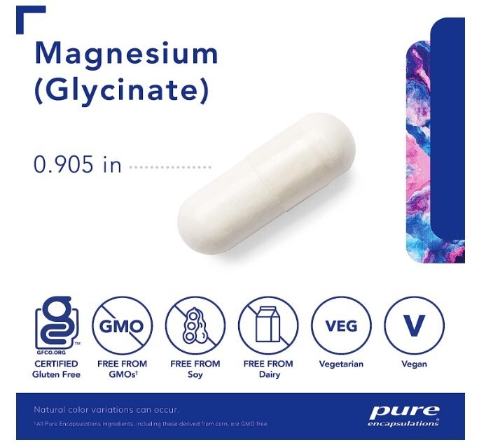 2-Pack Magnesium Glycinate 90 Capsules Hypoallergenic Supplement Non-GMO Pure