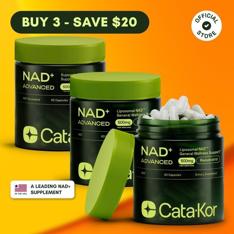 NAD+ Supplement Advanced 3 Pack 500mg Resveratrol Anti Aging 90 Day Supply 180ct