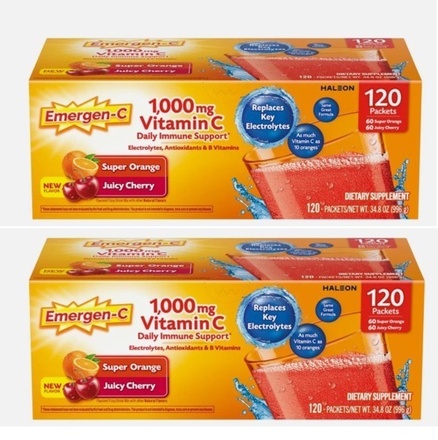 Emergen-C Vitamin C 1000 mg Immune & Energy Suppport 240 Packets Exp 3/2027
