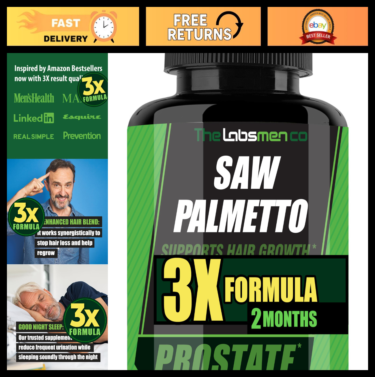 Natural Prostate Health Supplements for Men – Saw Palmetto, Reduce Nighttime Tri