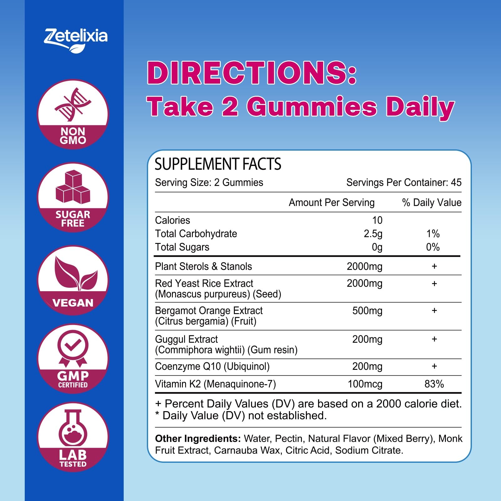 Cholesterol Gummies, Cholesterol Supplements with 2000mg Plant Sterols & Stanols