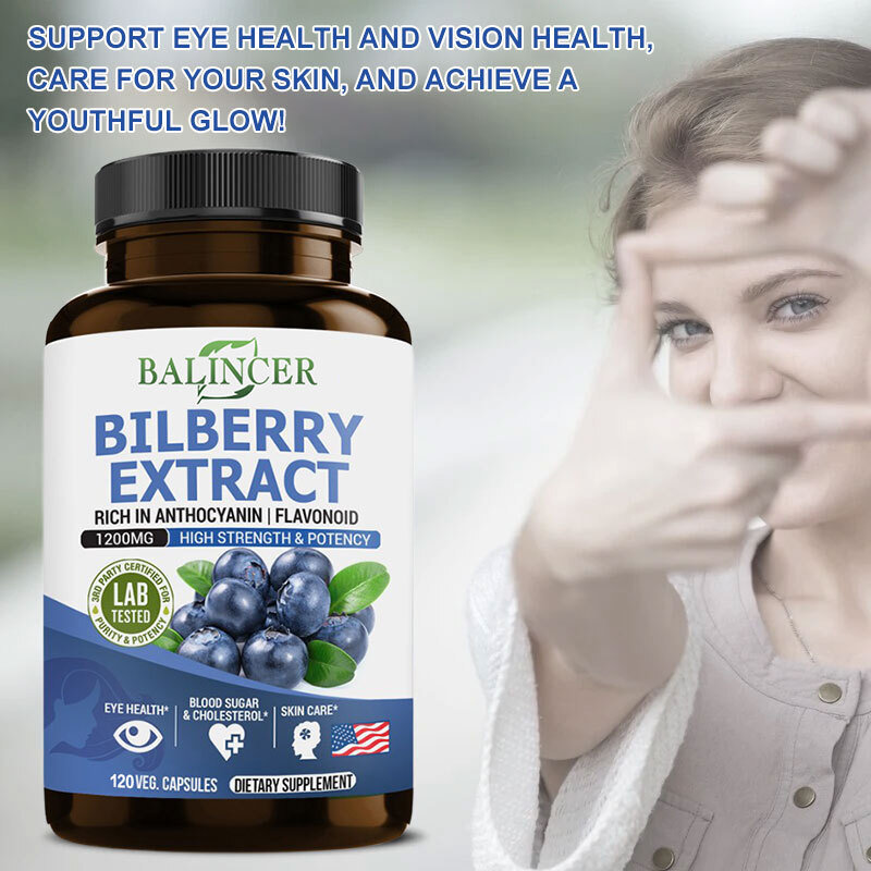 Bilberry Extract 1200mg 30 To 120 Capsules Eye Vision Health HEALTHY BLOOD SUGAR