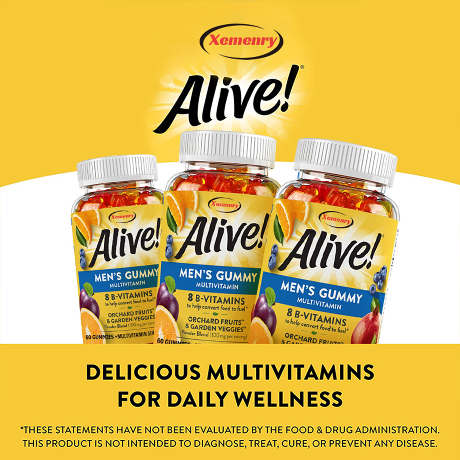 Alive! Men’s Gummy Multivitamin – Daily Supplements, Support Energy Metabolism