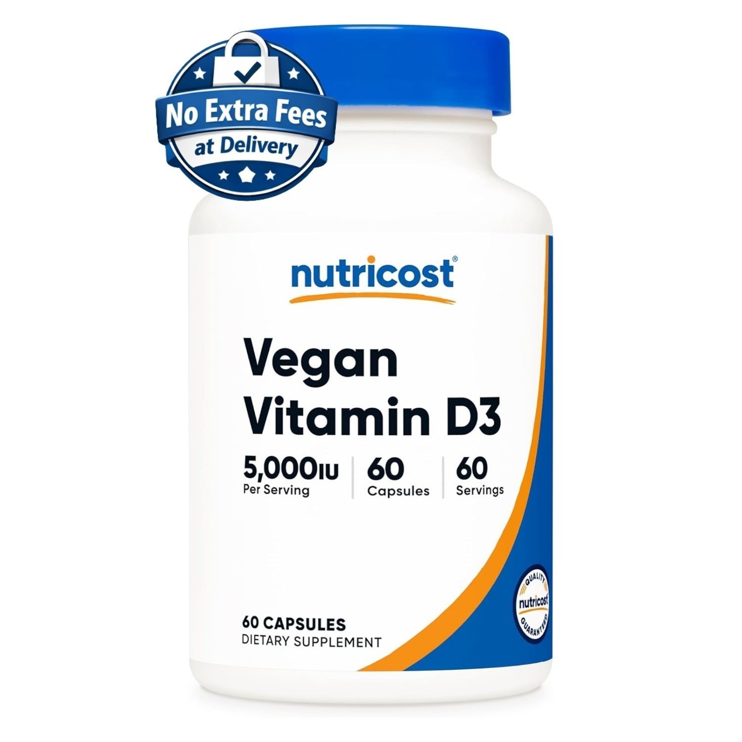 Suplemento Vegano de Vitamina D3 5000 UI (125 mcg) 60 Cápsulas | 60 Porciones
