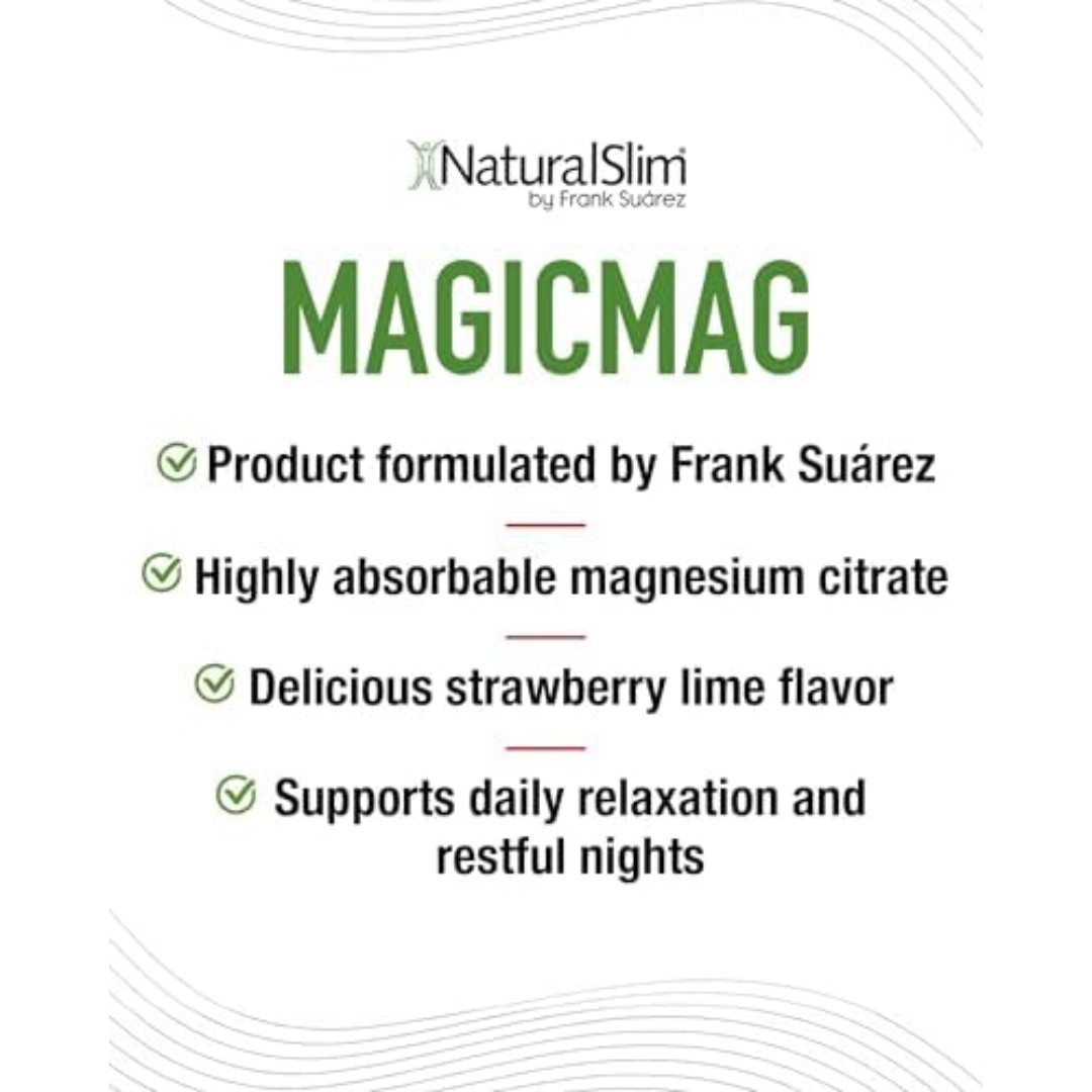 NaturalSlim MagicMag Magnesium Citrate Powder, Strawberry Lime, 8oz