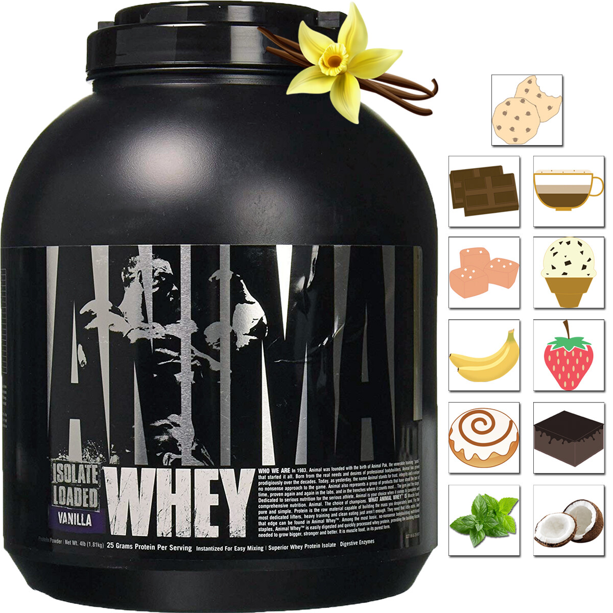 Universal Nutrition Animal Whey Isolate Loaded Protein Powder – 54 Servings